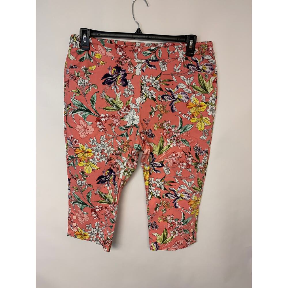 FIT SIGHT Capri Pants Floral Bloom Core Garden Country Club Womens SZ Petite XL